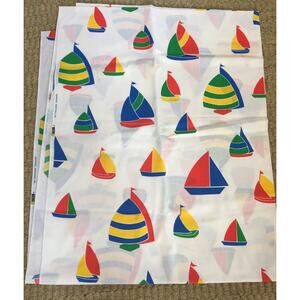 Vintage 1990s Sailboat Cotton Fabric – 3 Yards Nautical Print